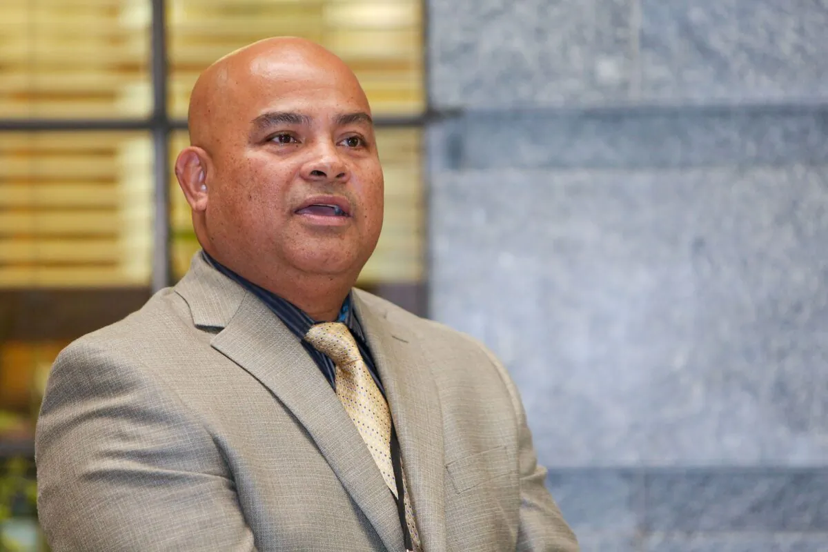 David Panuelo of Federated States of Micronesia speaks during the Pacific Parliamentary and Political Leaders Forum at Parliament in Wellington, New Zealand, on April 18, 2013. (Hagen Hopkins/Getty Images)