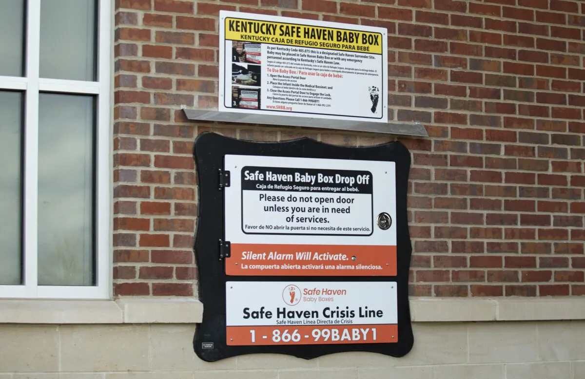 The Bowling Green Fire Department's (BGFD) Safe Haven Baby Box at BGFD's Fire Station 7 in Bowling Green, Ky., on  Feb. 10, 2023. (Grace Ramey/Daily News via AP)