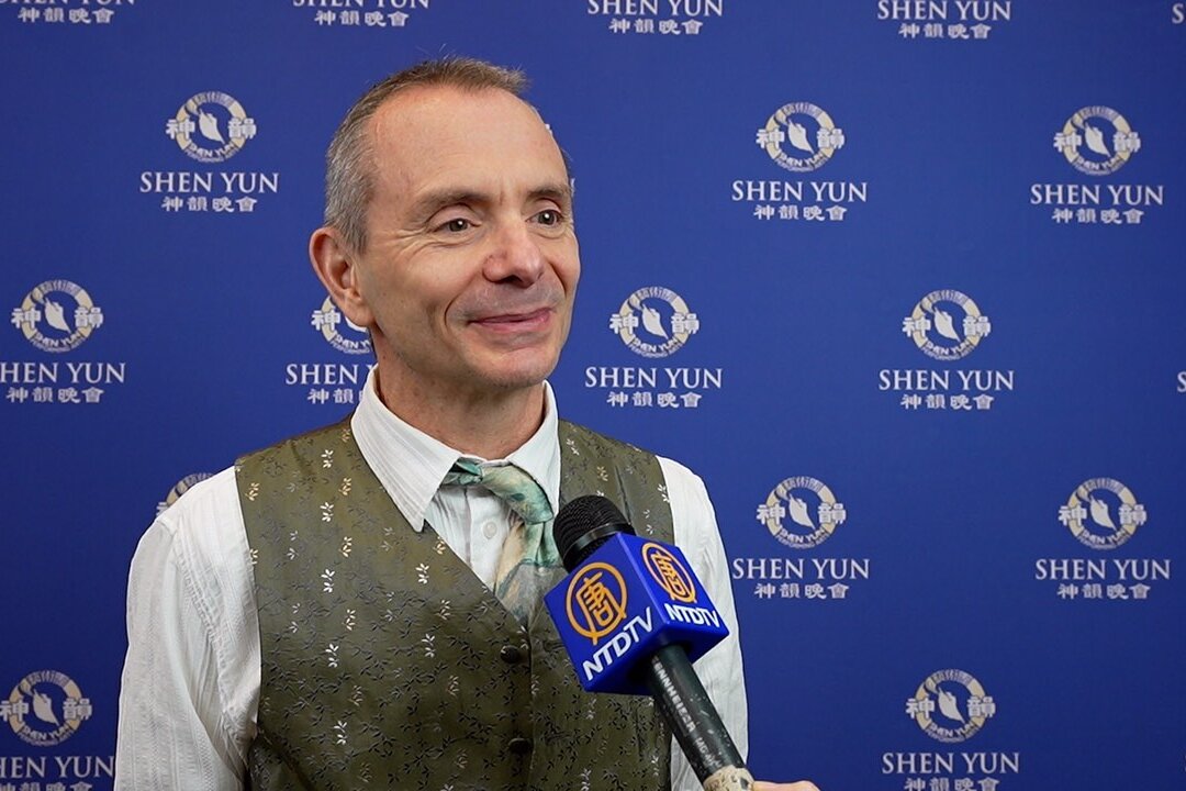 Gino Bismara, an engineer, enjoyed Shen Yun Performing Arts in Lyon, France, Feb. 8, 2023. (NTD)
