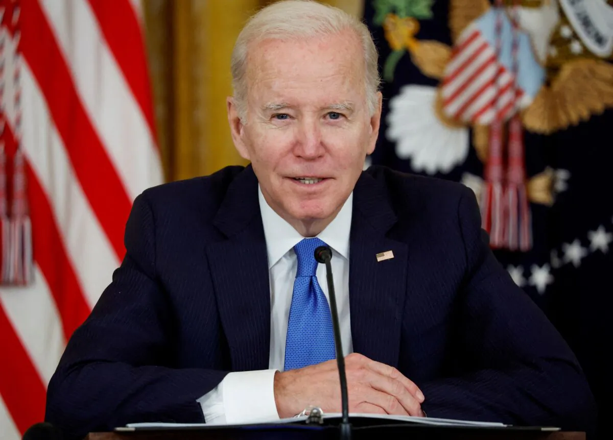 President Joe Biden attends a meeting with state governors from across the country at the White House on Feb. 10, 2023. (Jonathan Ernst/Reuters)