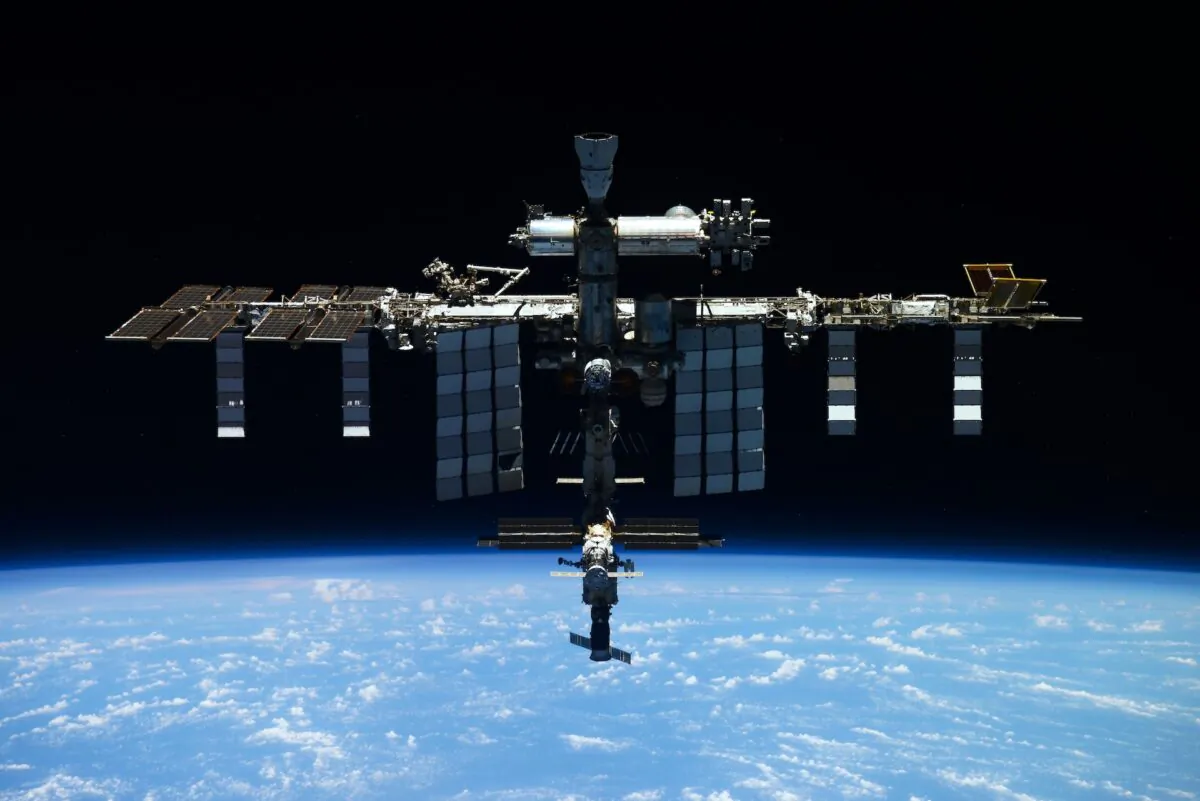 This undated photo released by Roscosmos State Space Corporation shows the International Space Station (ISS). (Roscosmos State Space Corporation via AP)