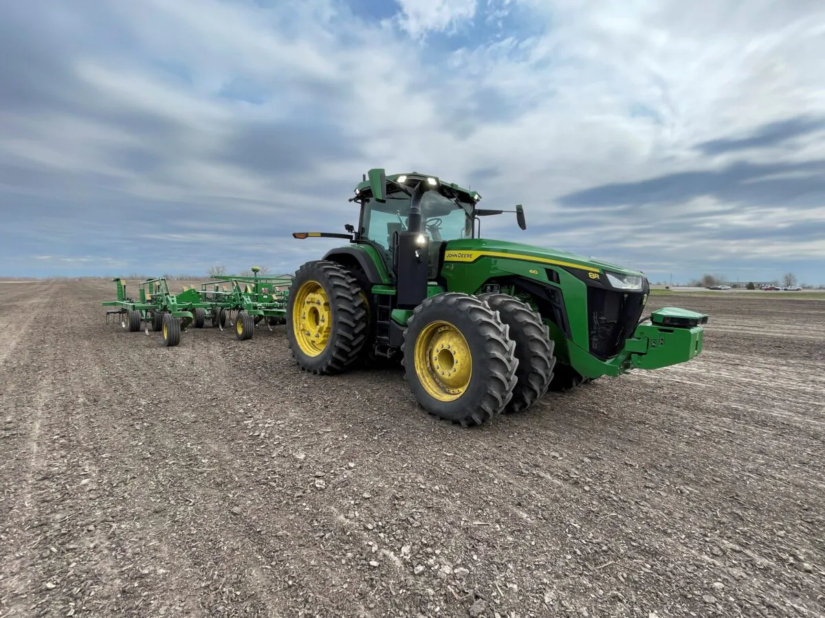 Deere & Co. 8R autonomous tractor at Jensen Test Farm in Bondurant, Iowa, on April 28, 2022. (Bianca Flowers/Reuters)