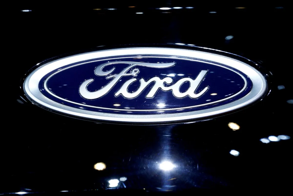 A logo of Ford on a car at the 86th International Motor Show in Geneva, on Mar. 1, 2016. (Denis Balibouse/Reuters)
