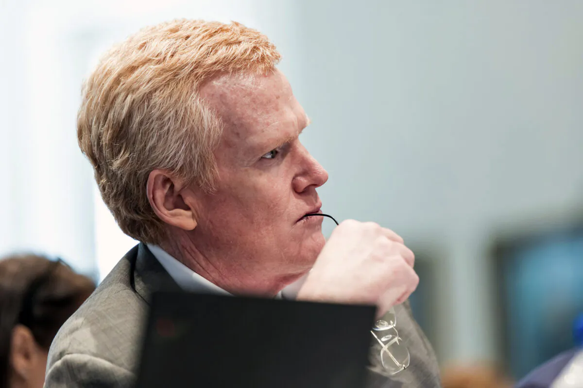 Alex Murdaugh listens to a witness during his double murder trial at the Colleton County Courthouse in Walterboro, S.C., on Feb. 13, 2023. (Jeff Blake/The State via AP, Pool)