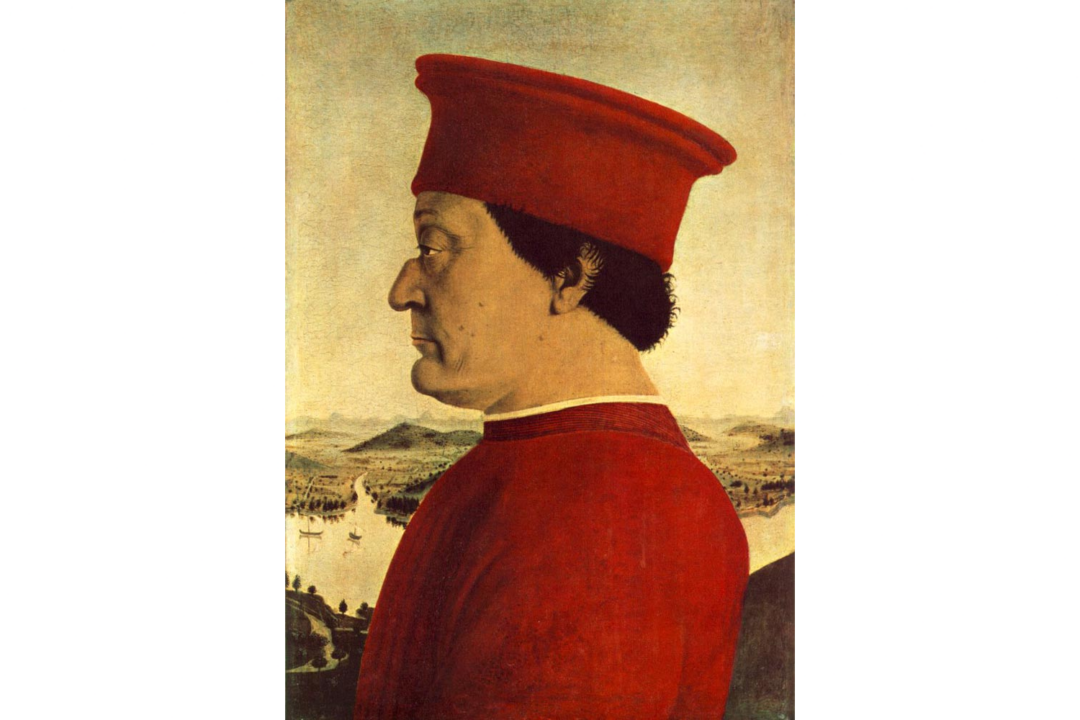 “Portrait of Federico da Montefeltro,” circa 1465–72, by Piero della Francesca. Oil on panel; 18.6 inches by 12.9 inches. The Uffizi, Florence, Italy. (Public Domain)