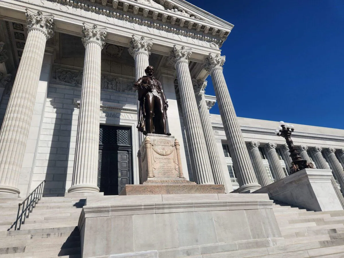 The Missouri State Capitol, in Jefferson City, on Feb. 14, 2023. (Scott Newgent/TreVoices.org)