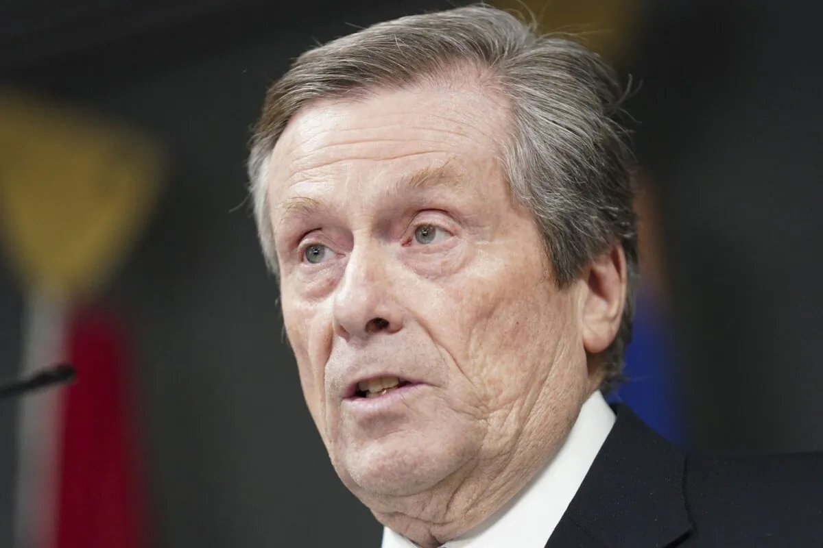 Toronto City Hall will be under the spotlight as Mayor John Tory remains in office to see his budget get debated. Tory speaks during a press conference at City Hall in Toronto on Feb. 10, 2023. (The Canadian Press/Arlyn McAdorey)