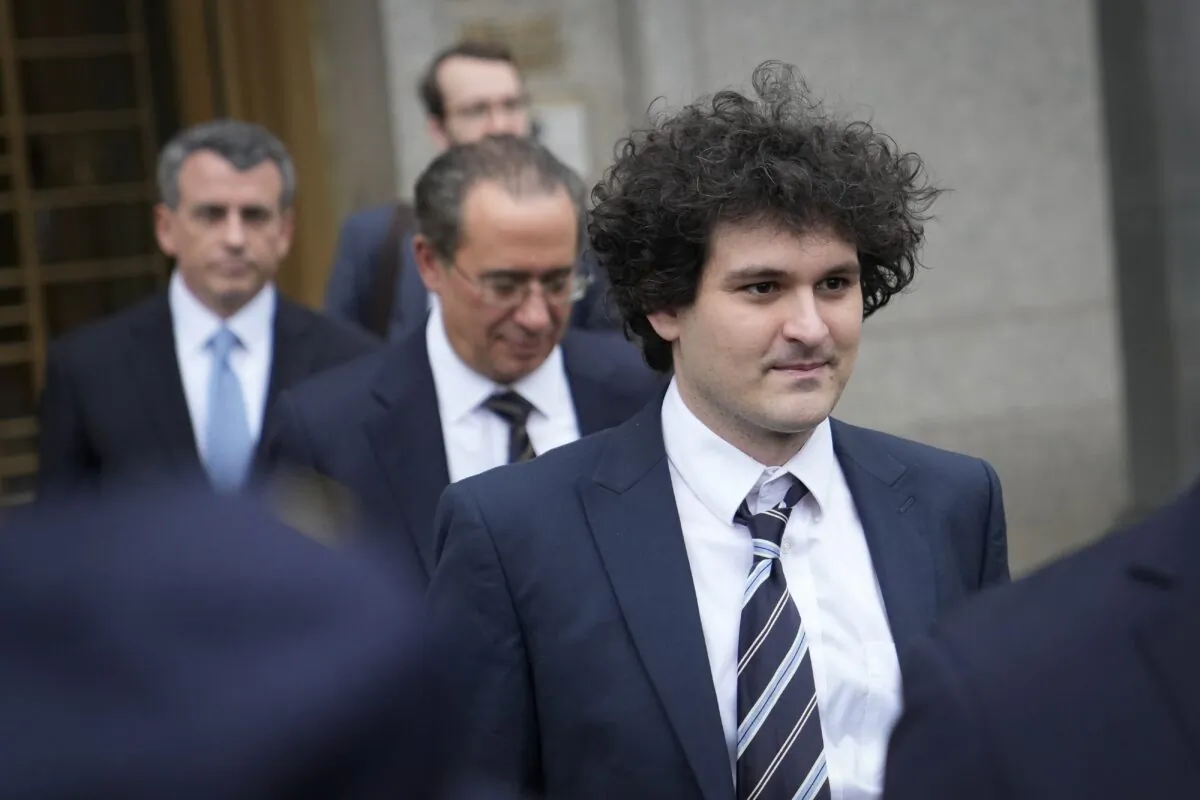 Samuel Bankman-Fried departs Manhattan federal court in New York on Feb. 9, 2023. (John Minchillo/AP Photo)