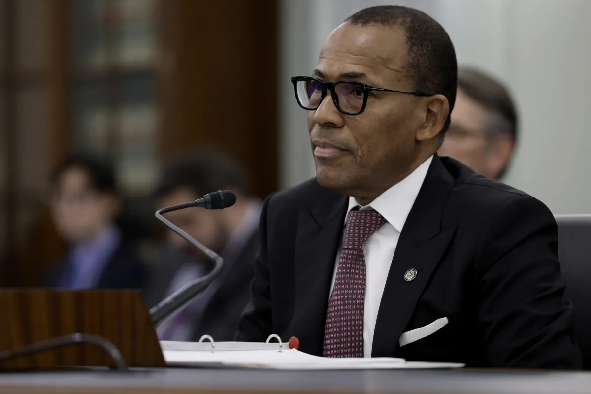 Acting Federal Aviation Administration Administrator Billy Nolen speaks during a hearing with the Senate Commerce, Science and Transportation Committee on Capitol Hill in Washington on Feb. 15, 2023. (Anna Moneymaker/Getty Images)