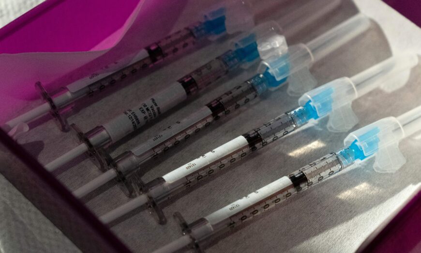 COVID-19 vaccines at George Washington University Hospital in Washington in a Dec. 14, 2020, file photograph. (Jacquelyn Martin/Pool/AFP via Getty Images)