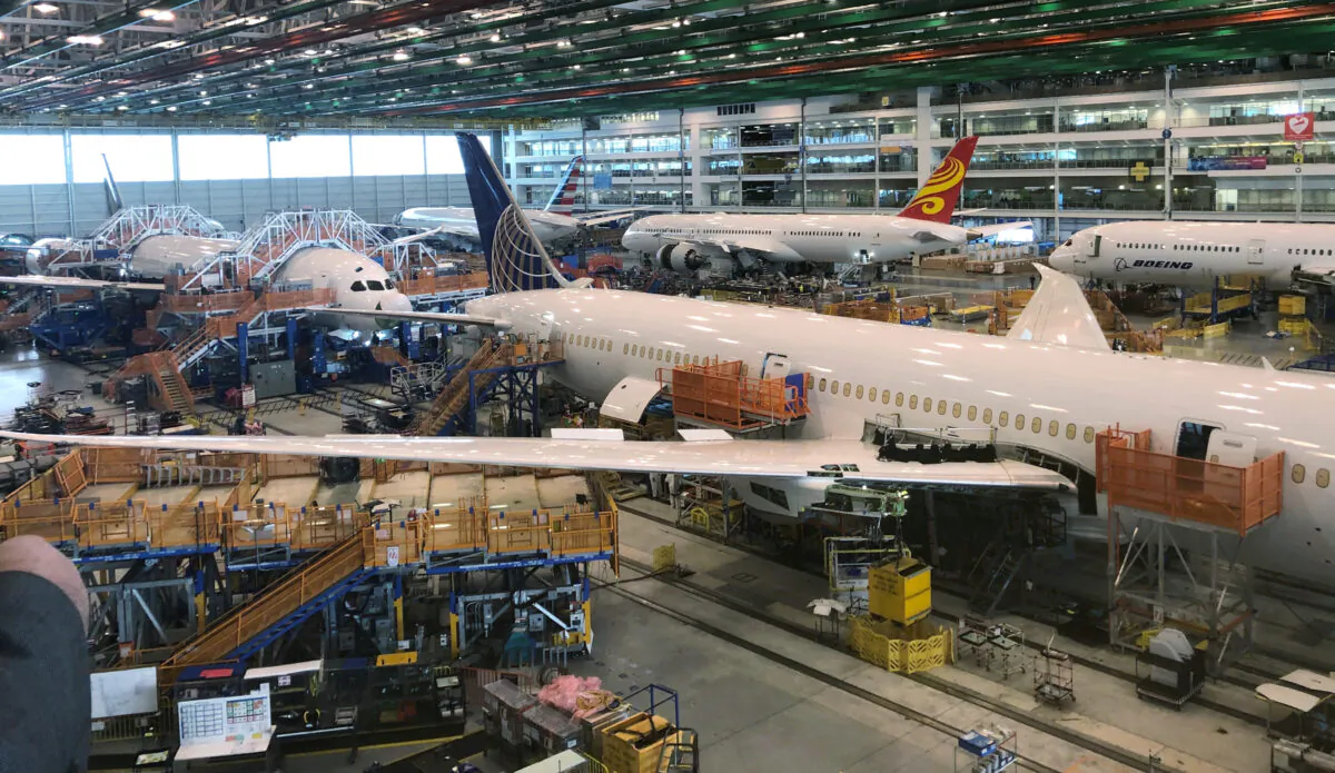 Boeing 787 Dreamliners in final production at widebody factory in North Charleston, S.C., on Jan. 17, 2019. (Eric Johnson/Reuters)