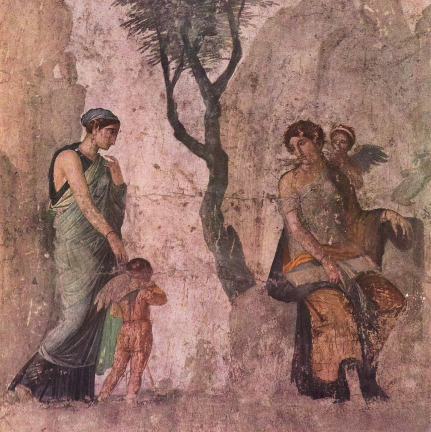 Eros or Cupid in Pompei painting