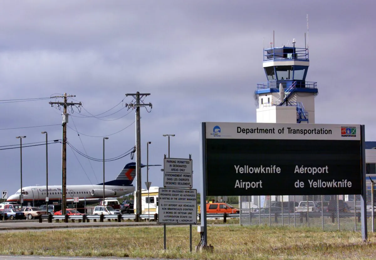 The control tower at Yellowknife Airport in a file photo. (The Canadian Press/Chuck Stoody)