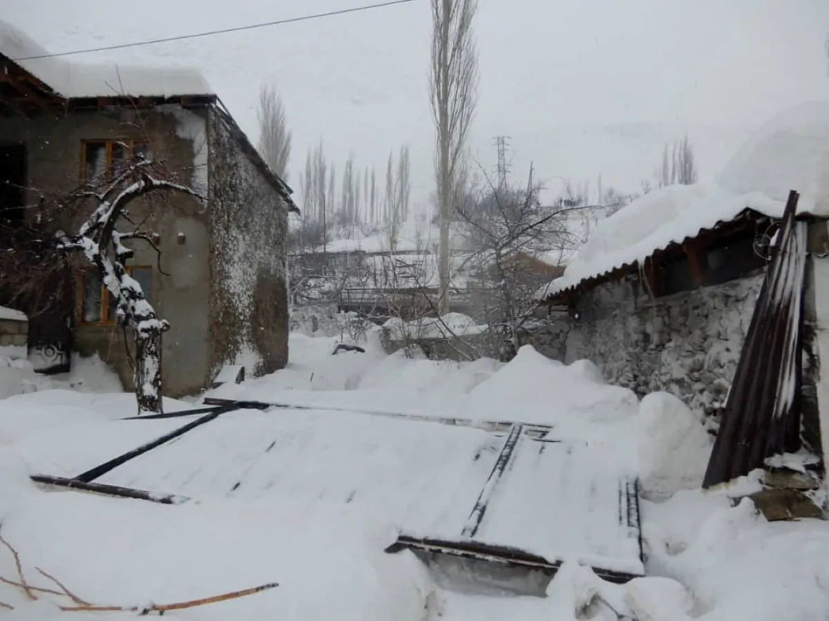 A view shows the area affected by an avalanche in Gorno-Badakhshan region, Tajikistan, on Feb. 15, 2023. (Committee of Emergency Situations and Civil Defense of Tajikistan/Handout via Reuters)