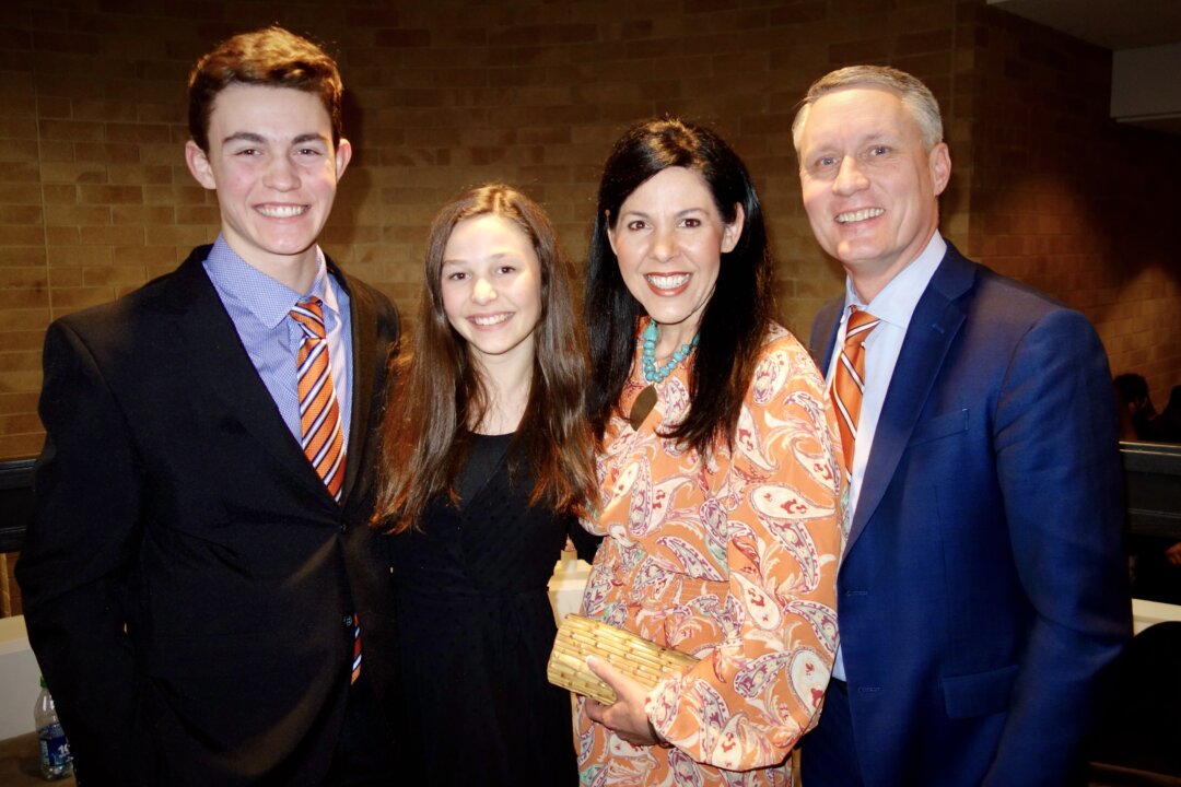 The Crane family, (L–R) Keaton, Riley, Rochenda, and State Rep. Brent Crane, attended Shen Yun Performing Arts at the Morrison Center for the Performing Arts in Boise, Idaho, on Feb. 18, 2023. (Lily Yu/The Epoch Times)