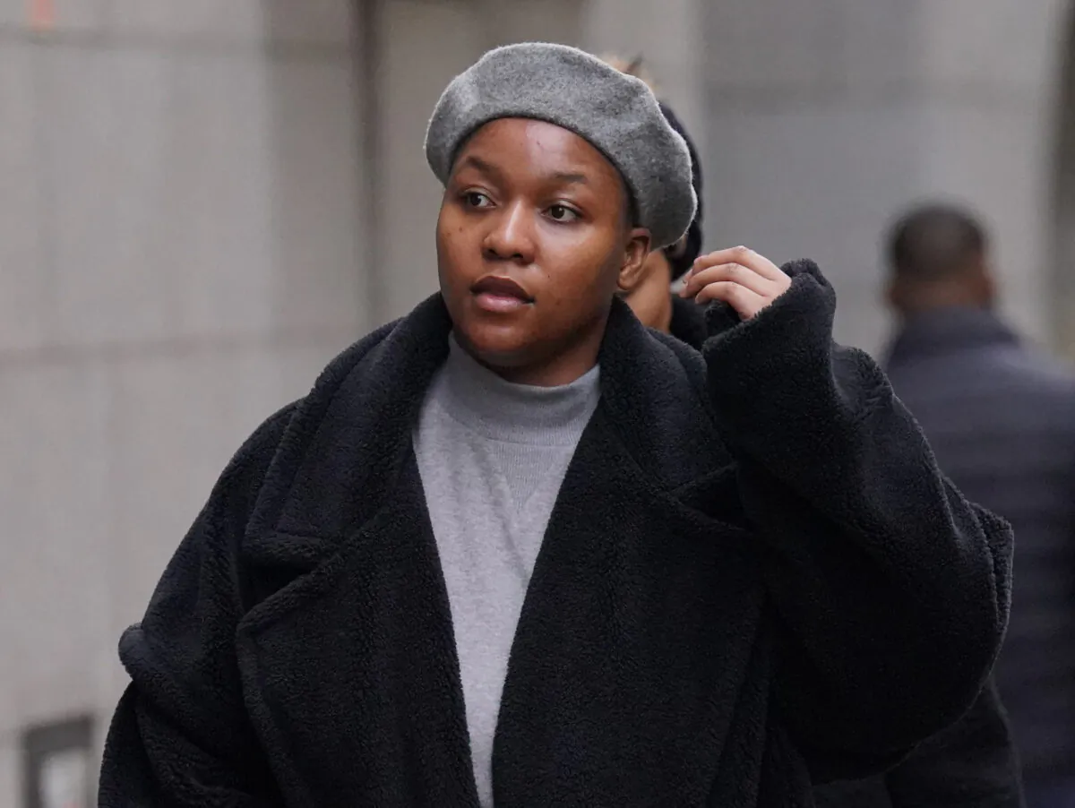 Sonia Ekweremadu outside the Old Bailey, in central London, where she is on trial, on Feb. 9, 2023. (PA)