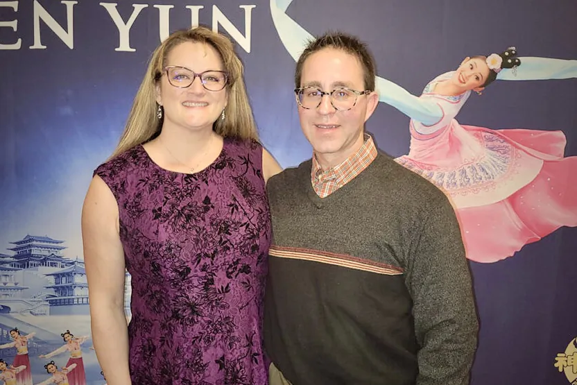 Dean and Corrine Fiorentino attended the Shen Yun Performing Arts concert at the Miller High Life Theatre, in Milwaukee, on Feb. 19, 2023. (Charlie Lu/The Epoch Times)