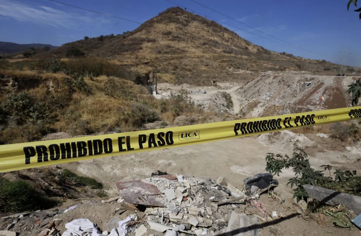 General view of the area where hidden graves were found in Tlajomulco de Zuñiga, Jalisco state, Mexico, on Feb. 17, 2023. (Ulises Ruiz/AFP/Getty Images)