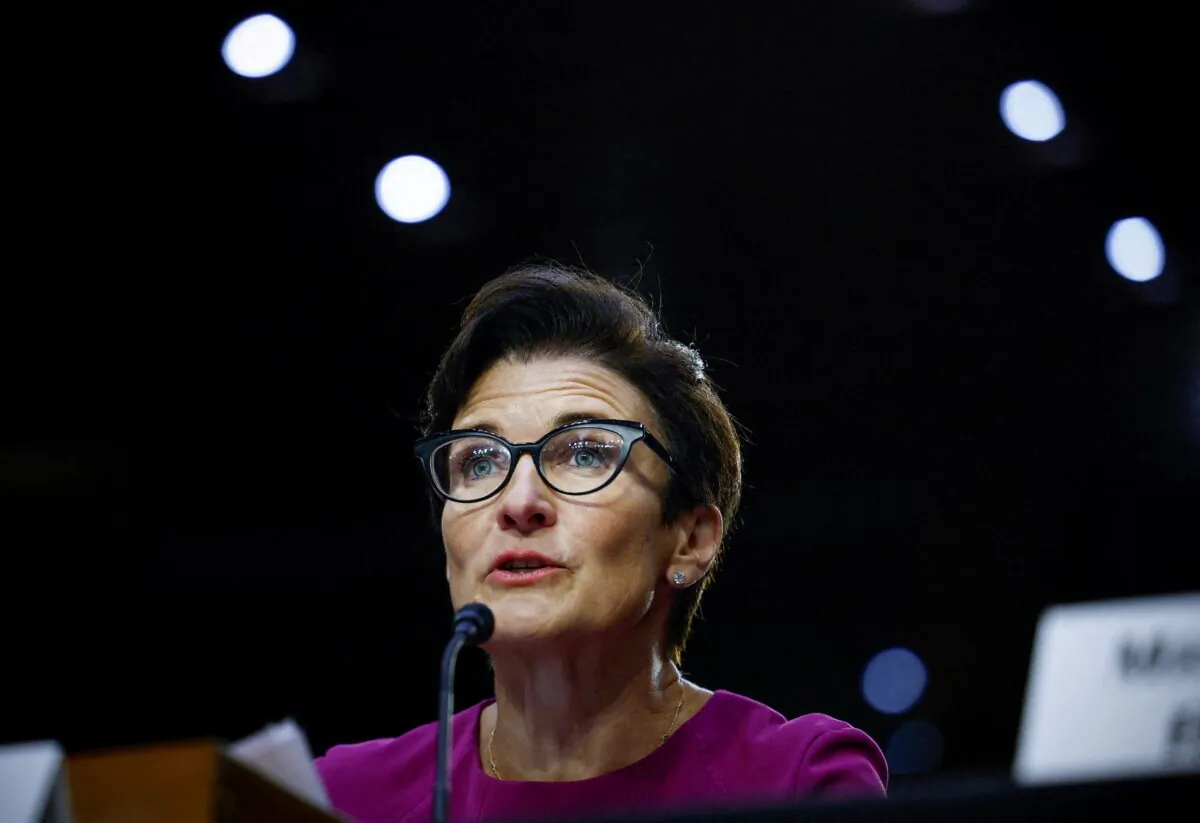 Citigroup CEO Jane Fraser testifies on Capitol Hill in Washington, on Sept. 22, 2022. (Evelyn Hockstein/Reuters)