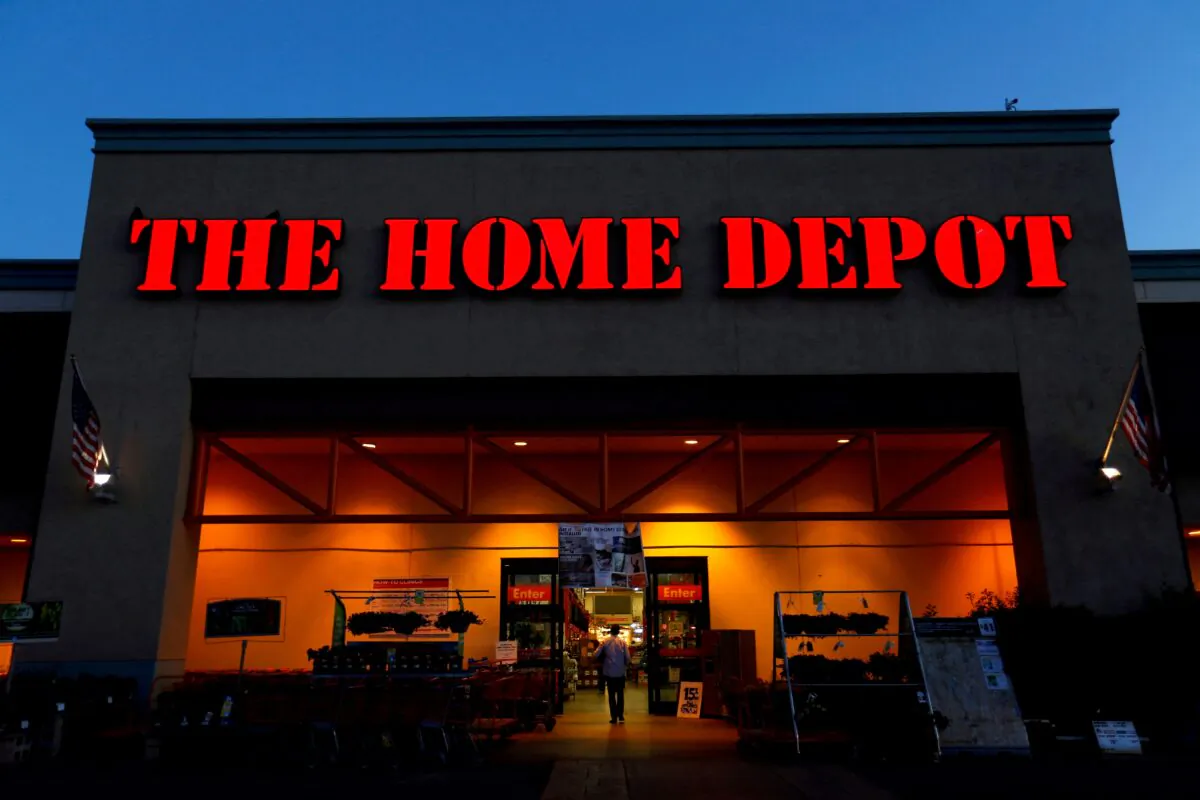 The logo of Home Depot in Encinitas, Calif., on April 4, 2016. (Mike Blake/Reuters)