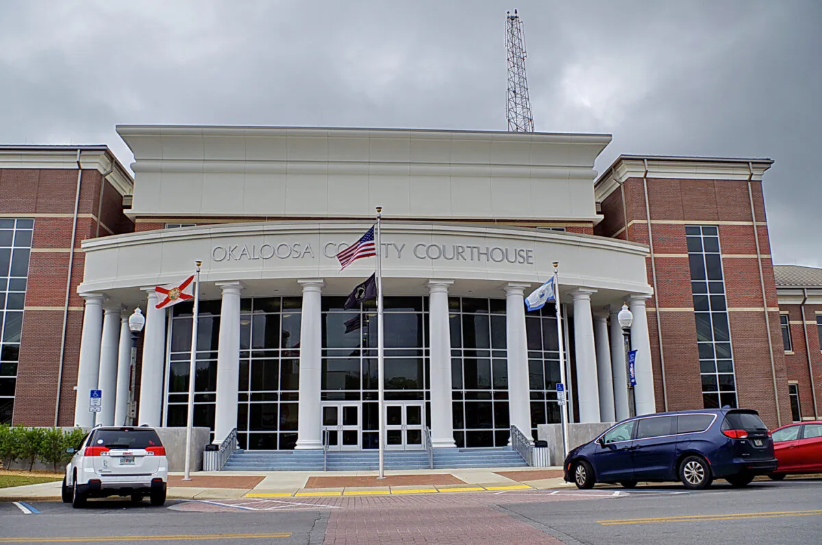 A view of the Okaloosa County courthouse in Crestview, Fla., from which 9,652 people were registered to vote in 2020. (Courtesy of Kris Jurksi)