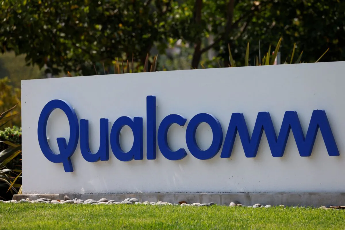 A Qualcomm sign outside of one of the company's many buildings in San Diego on Sept. 17, 2020. (Mike Blake/Reuters)