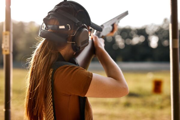 Young,Caucasian,Woman,On,Tactical,Gun,Training,Classes.,Woman,With