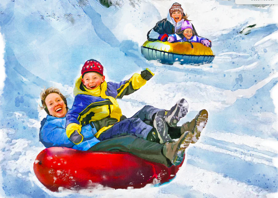 Mixing things up with exciting activities, such as sledding, is a great way for both kids and adults to have fun. (Biba Kayewich)