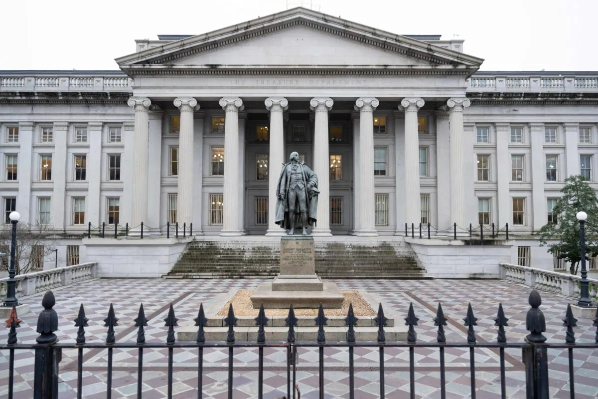 The Treasury Department building in Washington, on Jan. 19, 2023. (Saul Loeb/AFP via Getty Images)