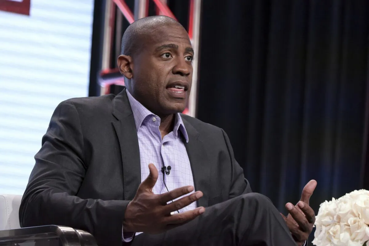 Carlos Watson participates in "The Contenders: 16 for 16" panel during the PBS Television Critics Association summer press tour in Beverly Hills, Calif., on July 29, 2016. (Richard Shotwell/Invision/AP)