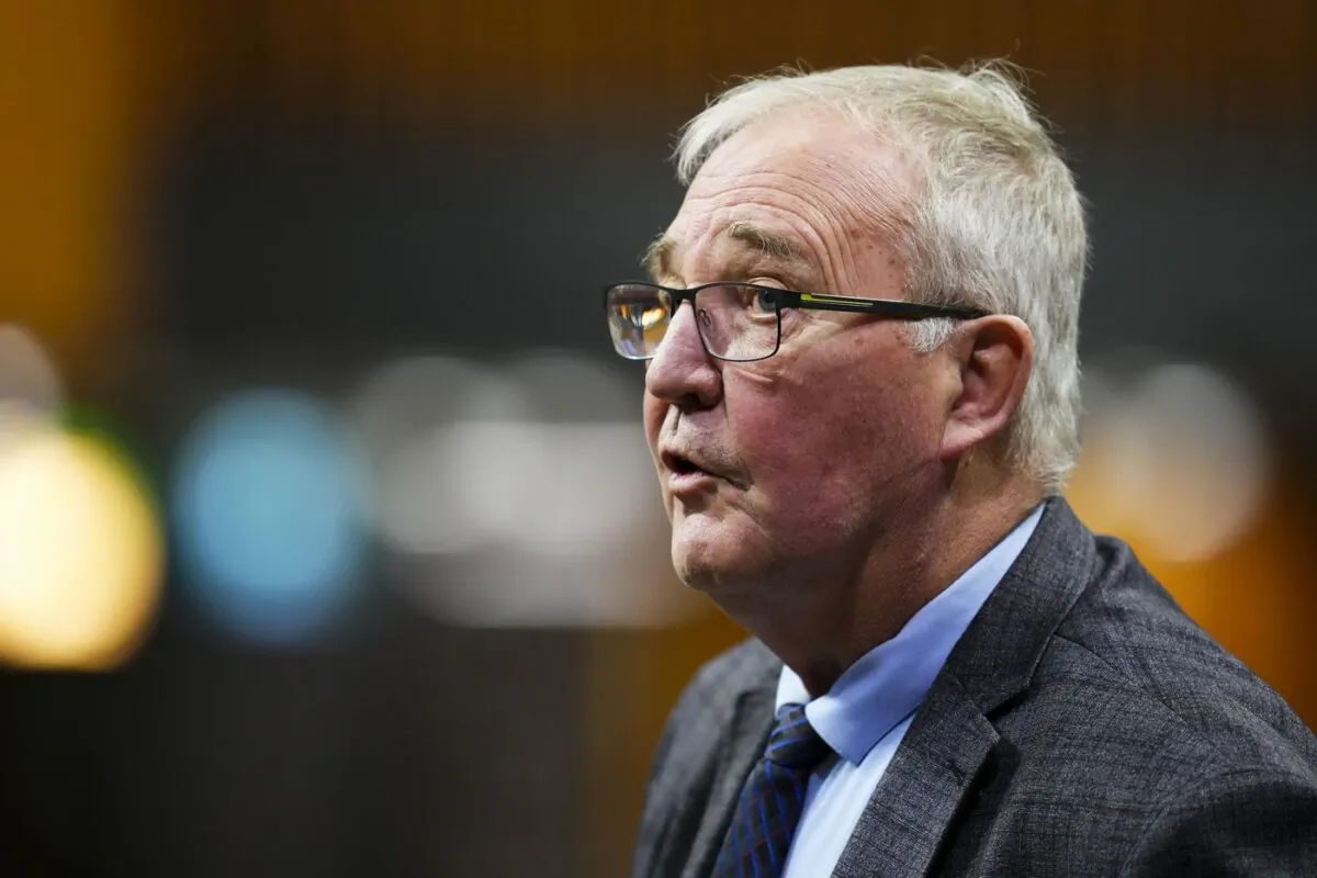 Minister of Emergency Preparedness Bill Blair rises during question period in the House of Commons on Parliament Hill in Ottawa on Feb. 28, 2022. (Sean Kilpatrick/The Canadian Press)