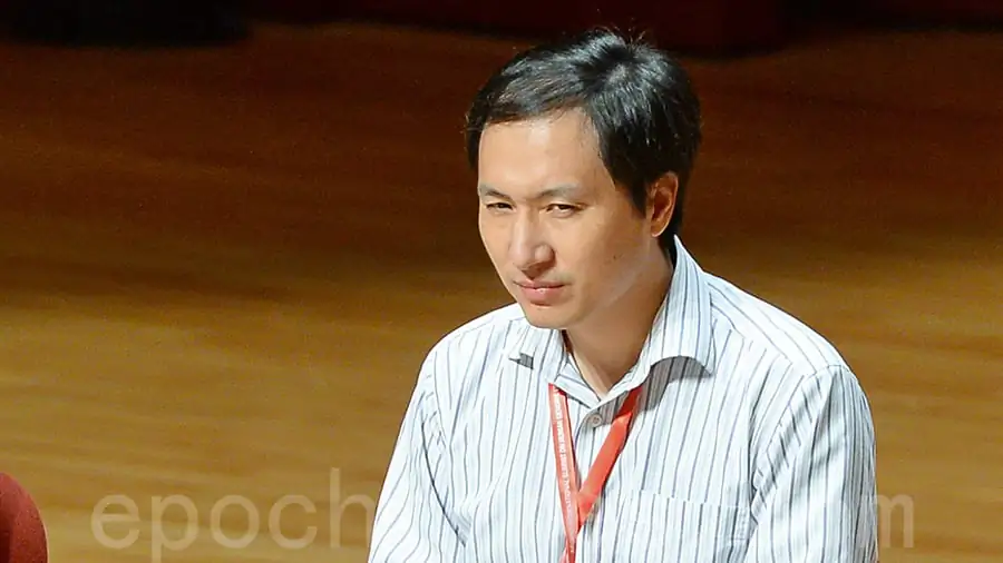 He Jiankui announced in Hong Kong in November 2018 that he had edited human embryo genes to make them resistant to HIV infection. (Sung Pi-Lung/The Epoch Times)