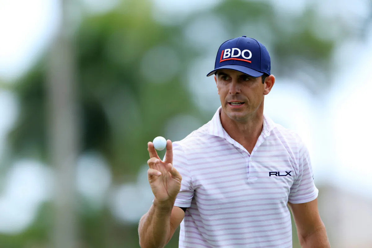 Billy Horschel
reacts after making a putt on the 7th hole during the first round of The Honda Classic at PGA National Resort And Spa in Palm Beach Gardens, Fla., on Feb. 23, 2023. (Sam Greenwood/Getty Images)