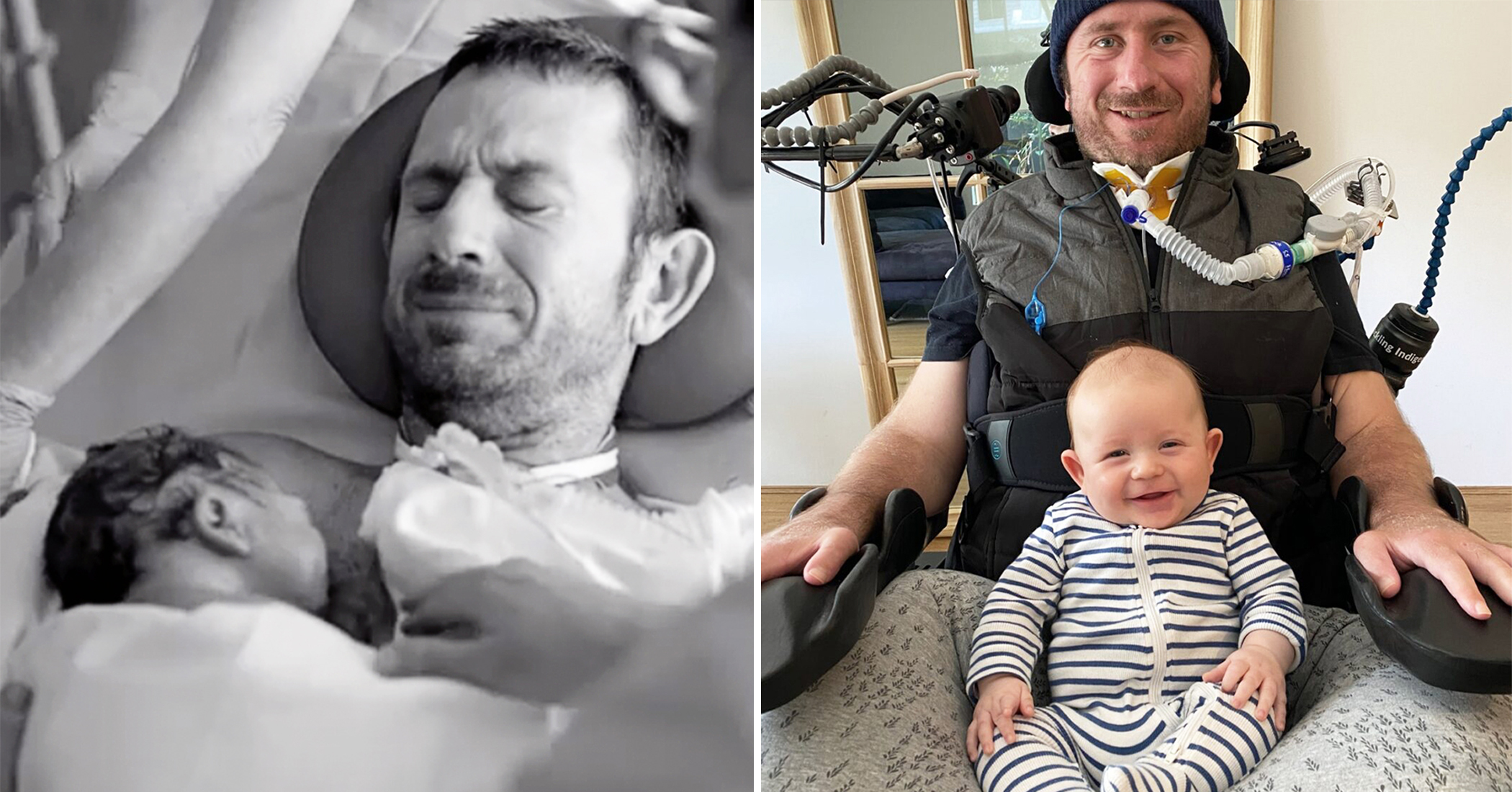 NextImg:Former rugby player paralyzed by spinal injury beats all odds to see the birth of his son