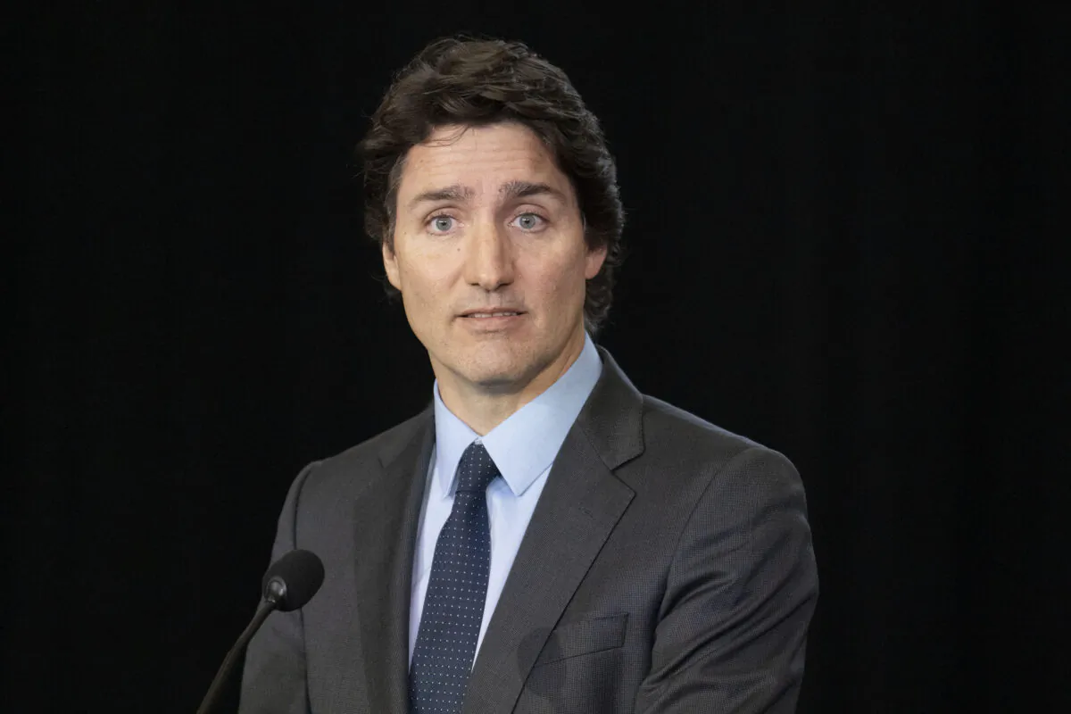 Prime Minister Justin Trudeau speaks to the media at Fort York Armoury in Toronto on Feb. 24, 2023. (Chris Young/The Canadian Press)