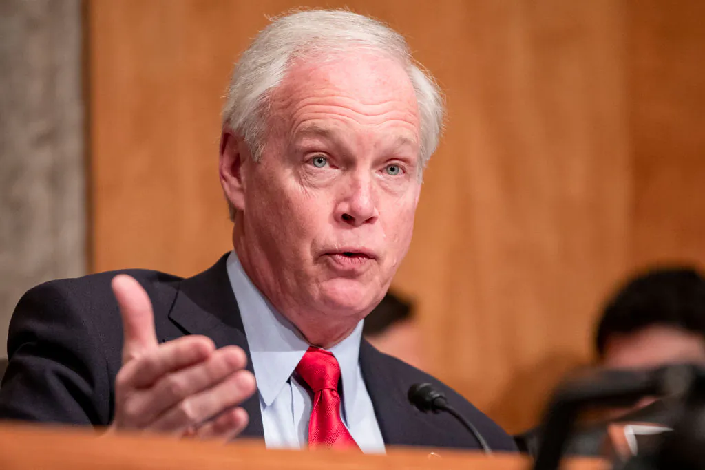 Committee Chairman Ron Johnson (R-Wis.) questions Department of Justice Inspector General Michael Horowitz during a Senate Committee On Homeland Security And Governmental Affairs hearing at the U.S. Capitol in Washington, D.C., on Dec. 18, 2019. (Samuel Corum/Getty Images)