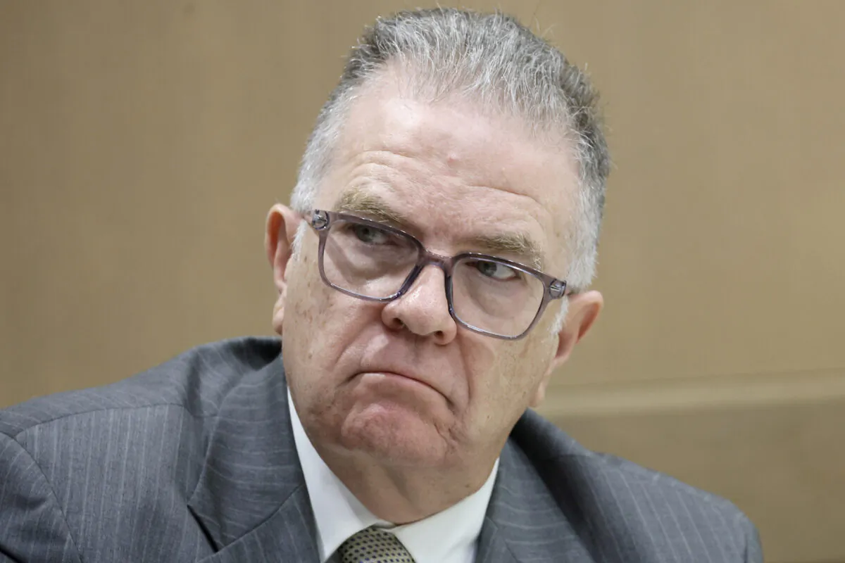 Jorge Carballo, one of the top administrators at the Rehabilitation Center at Hollywood Hills, looks on from the defense table during his Hollywood Hills nursing home manslaughter case at the Broward County Courthouse in Fort Lauderdale, Fla., on Feb. 6, 2023. (Amy Beth Bennett/South Florida Sun-Sentinel via AP, Pool)