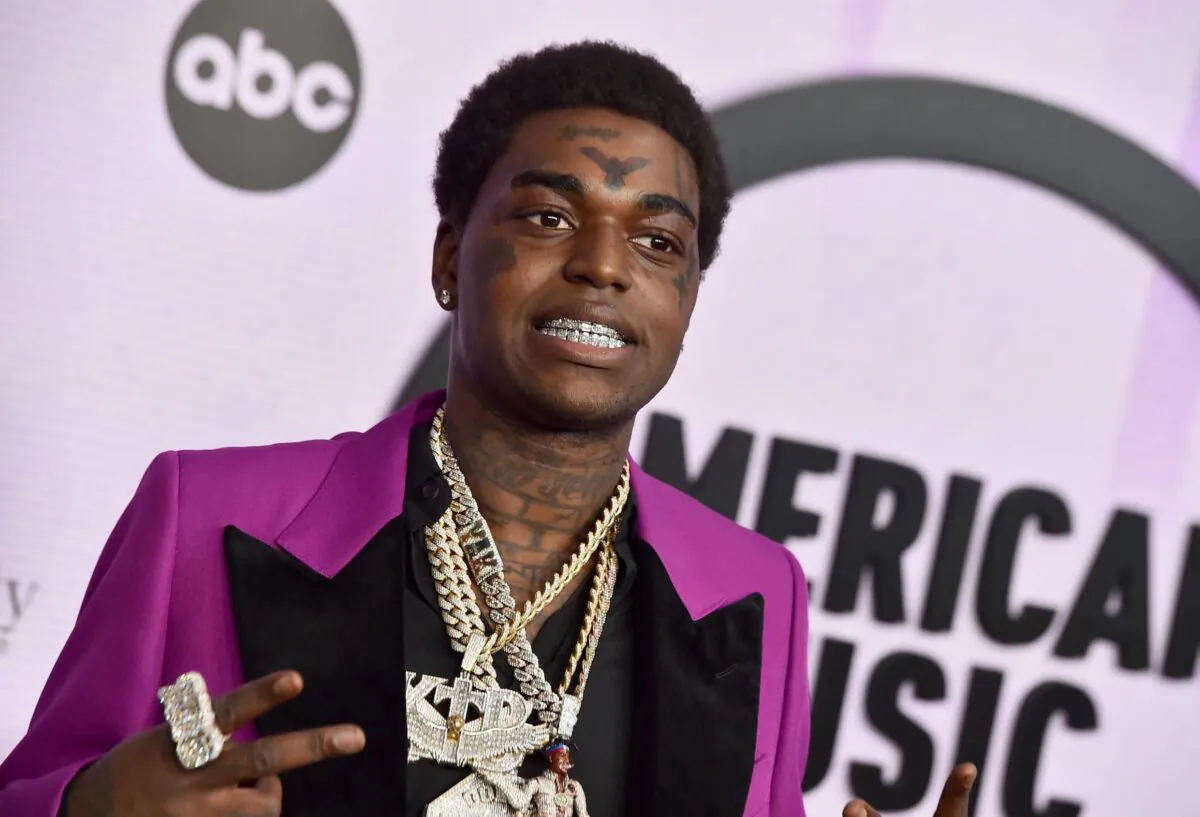 Kodak Black arrives at the American Music Awards at the Microsoft Theater in Los Angeles on Nov. 20, 2022.  (Jordan Strauss/Invision/AP)