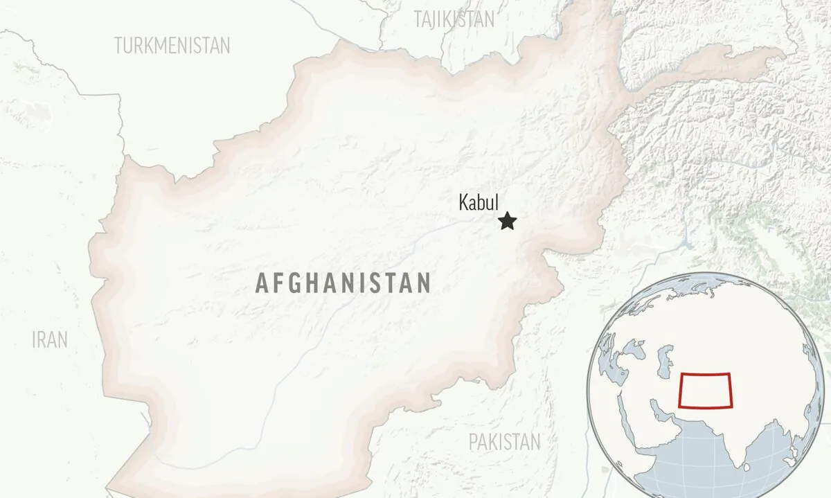 The locator map for Afghanistan with its capital, Kabul. (AP Photo)
