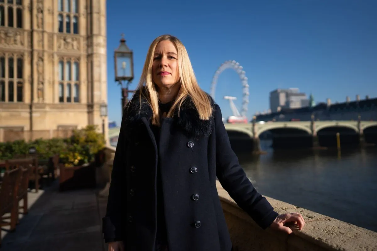 The Labour Party's shadow justice minister, Ellie Reeves, is pictured at the Houses of Parliament in Westminster, London, on Feb. 27,  2023. (PA)
