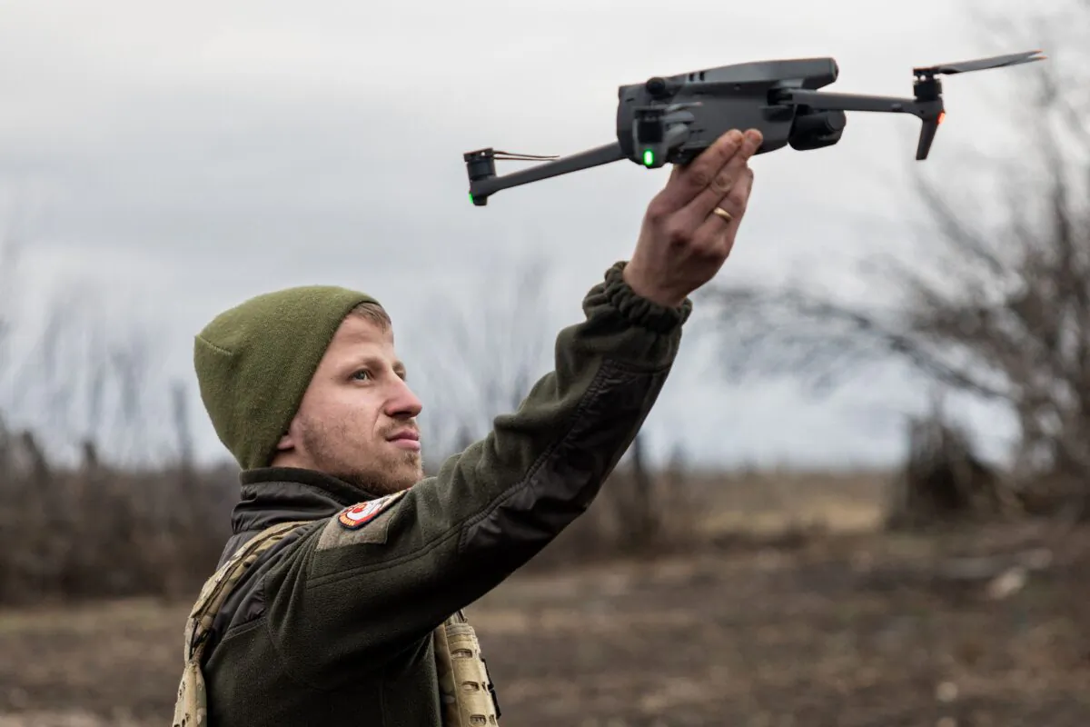 A Ukrainian serviceman flies a drone on the outskirts of Bakhmut, eastern Ukraine on Dec. 30, 2022. (SAMEER AL-DOUMY/AFP via Getty Images)