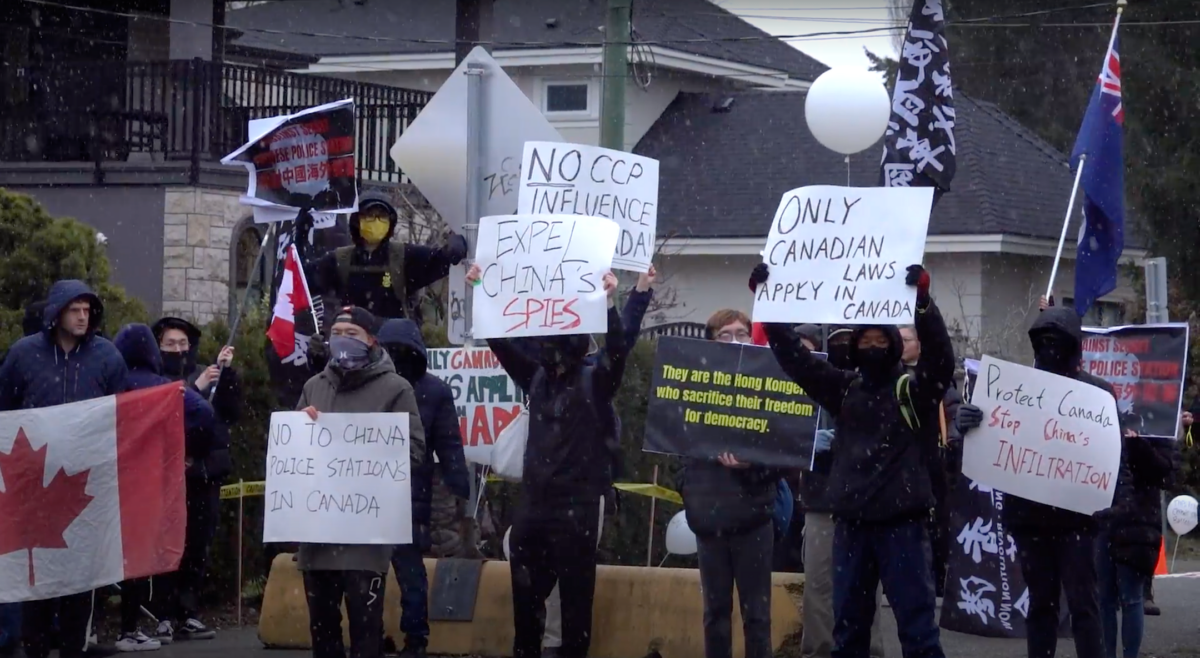 NextImg:Protesters Concerned About Beijing Interference Hold Rally Outside BC Organization Probed by RCMP