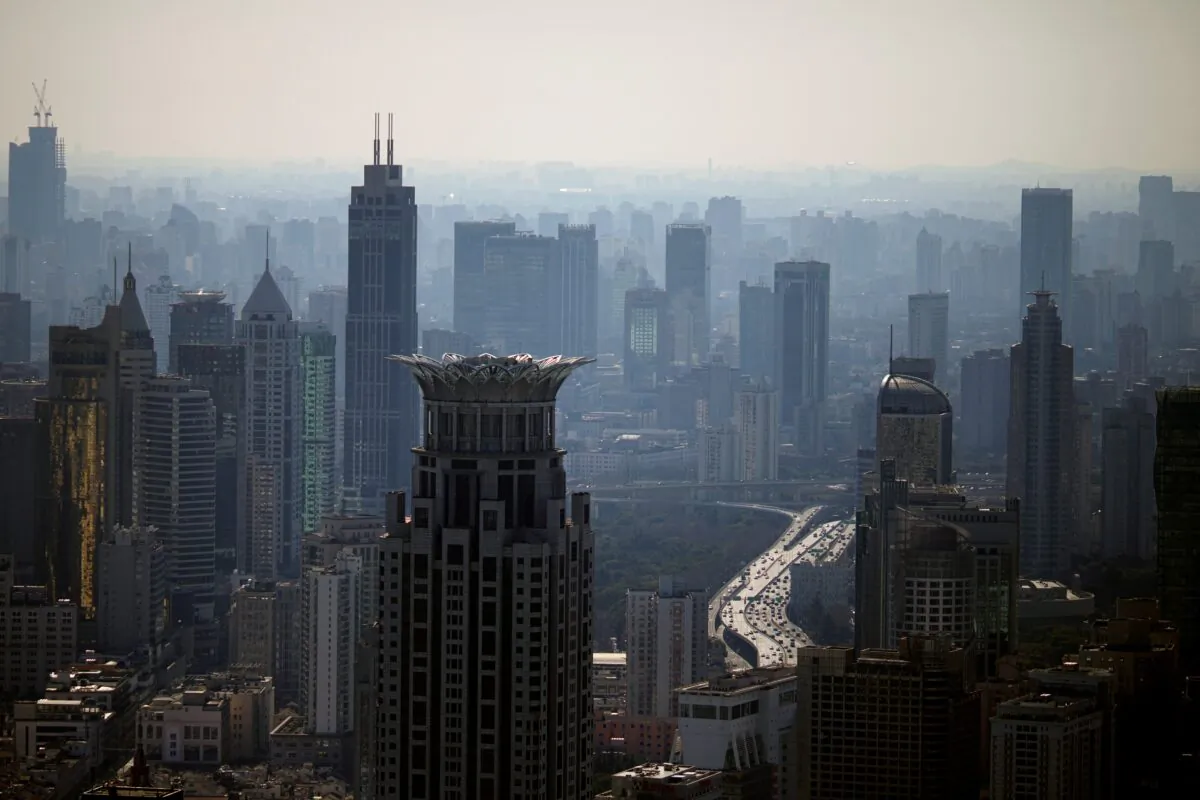 The city skyline, ahead of the annual National People's Congress (NPC), in Shanghai on Feb. 24, 2022. (Aly Song/Reuters)