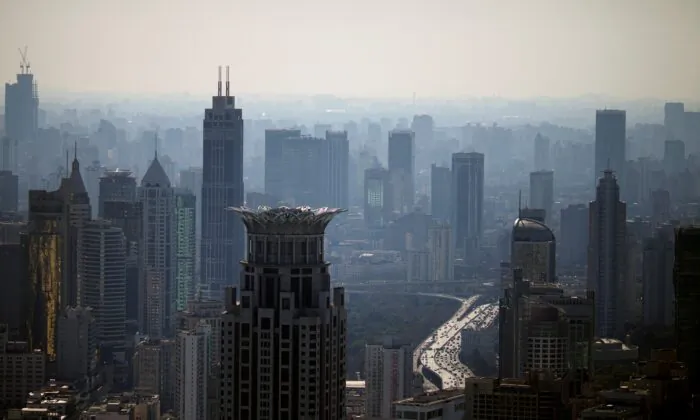 The city skyline in Shanghai, China, on Feb. 24, 2022. (Aly Song/Reuters)