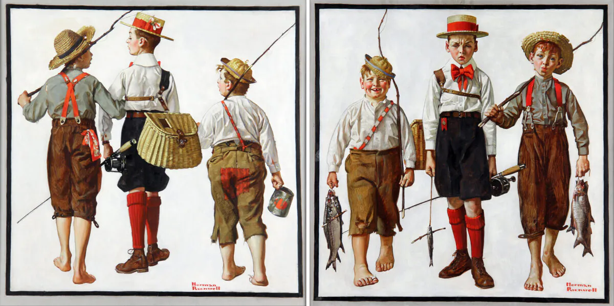 "Fishing Trip, They'll Be Coming Back Next Week," 1919, by Norman Rockwell. Norman Rockwell Museum, Stockbridge, Massachusetts. (Public Domain)