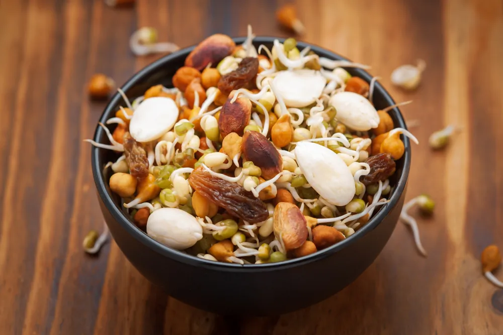 You can sprout a variety of nuts, lentils and other legumes, wheat and other grains, and grain-like seeds such as quinoa.(ELAKSHI CREATIVE BUSINESS/Shutterstock)