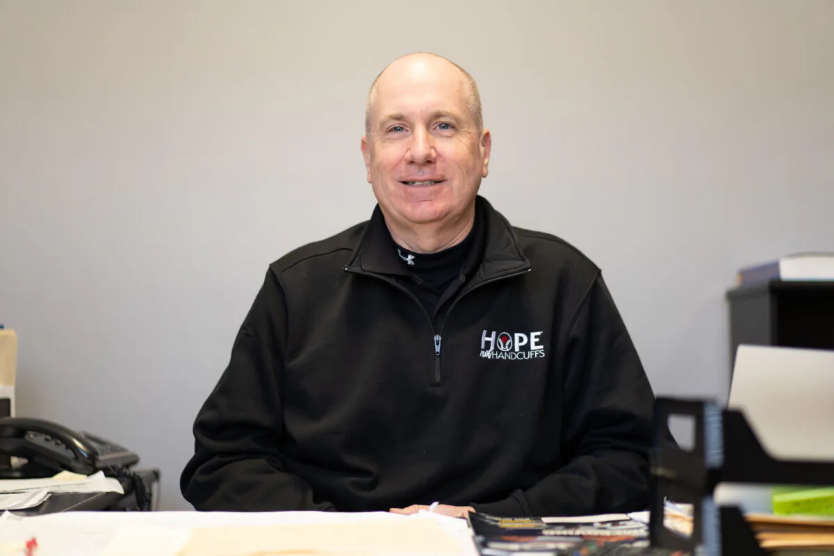 Mount Hope Police Chief Paul Rickard in his office in Otisville, N.Y., on Feb. 24, 2023. (Cara Ding/The Epoch Times)