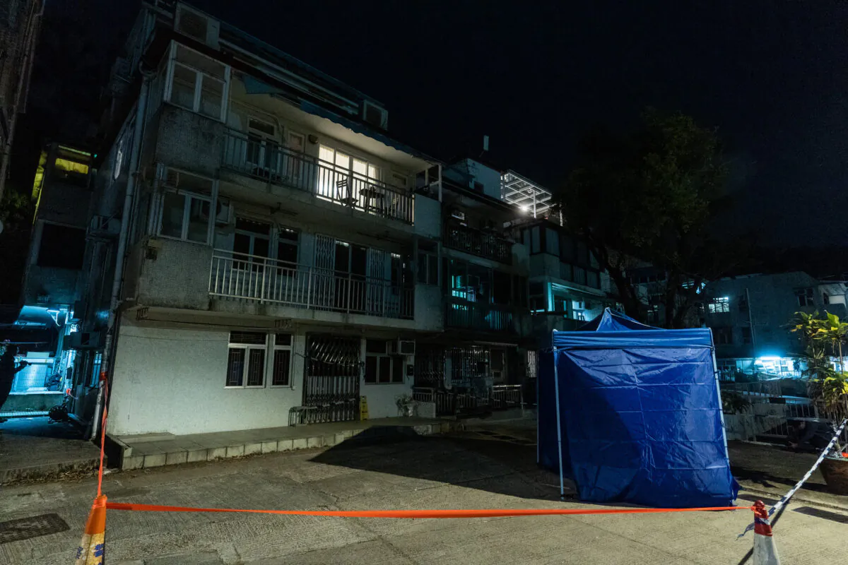 On March 3, 2023, the village house where Abby Choi’s dismembered body was found. The police believe that the killer(s) had planned the crime beforehand. (Benson Lau/The Epoch Times)