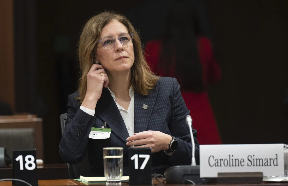 Commissioner of Canada Elections Caroline Simard waits to appear before the Standing Committee on Procedure and House Affairs on Parliament Hill in Ottawa on March 2, 2023. (Adrian Wyld/The Canadian Press)