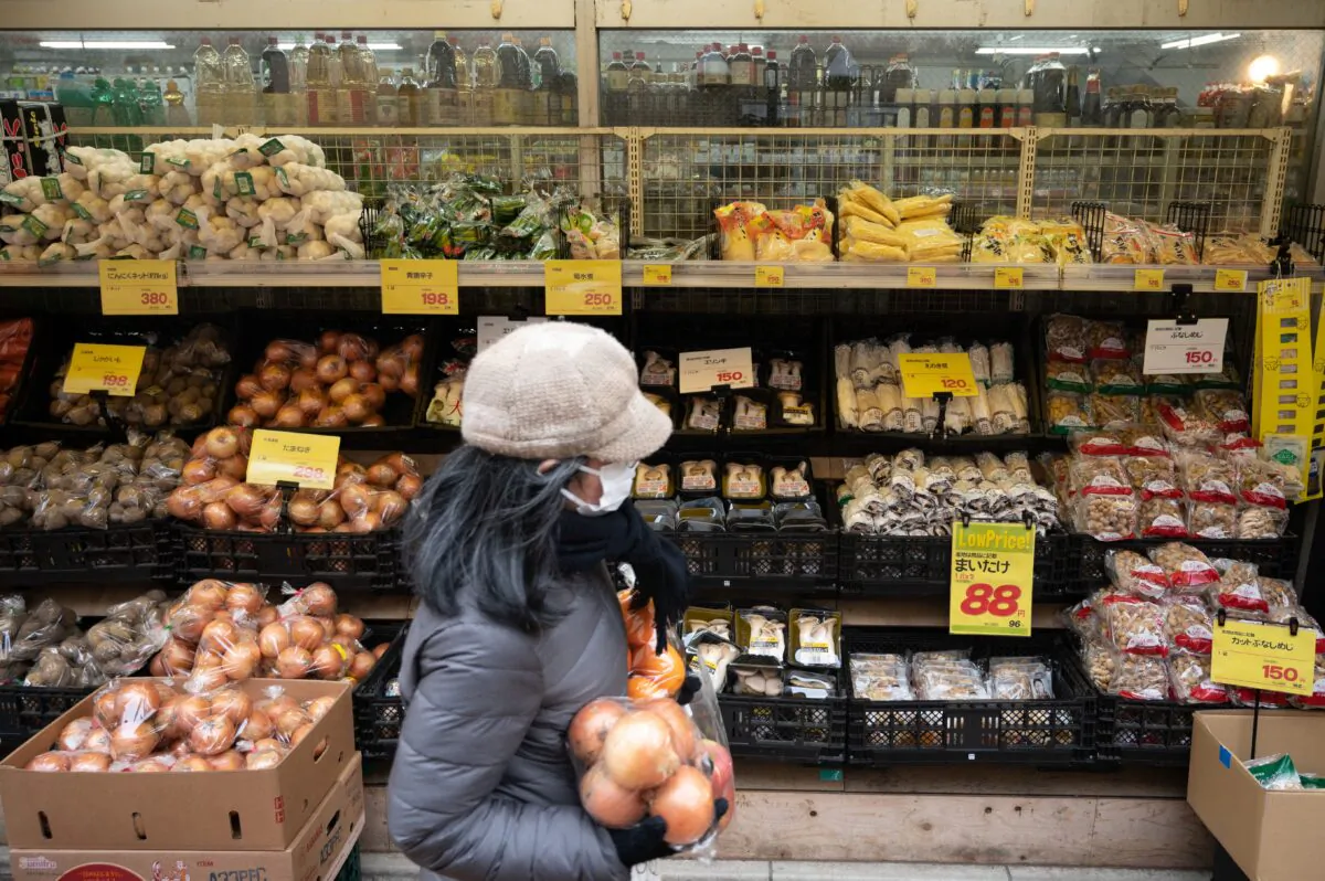 A customer shops for groceries at a supermarket in Tokyo on Jan. 27, 2023. (Yuichi Yamazaki/ AFP via Getty Images)